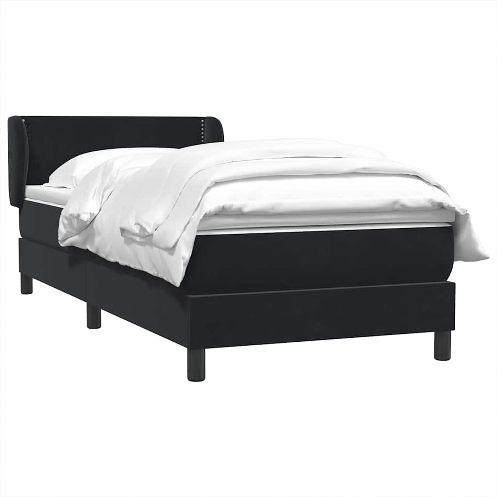 Boxspring met matras fluweel zwart 80x210 cm