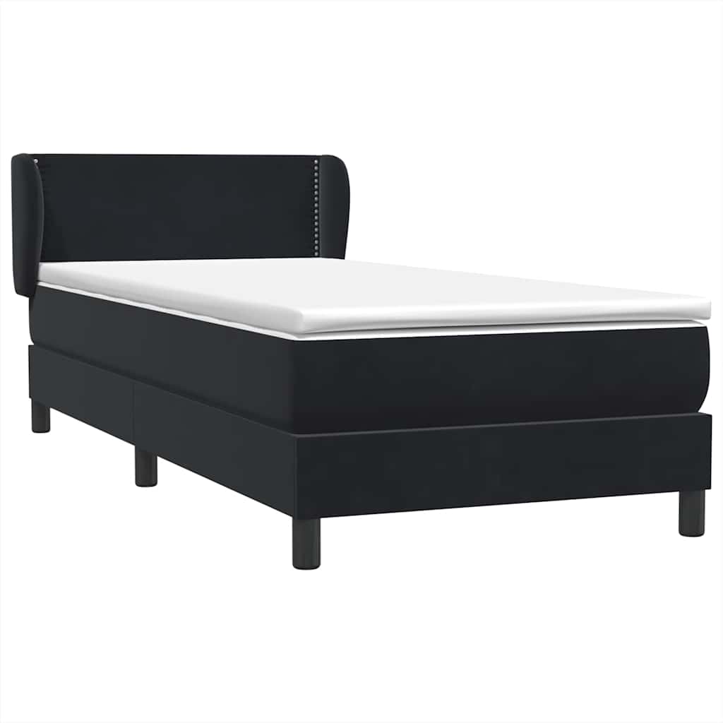 Boxspring met matras fluweel zwart 80x210 cm