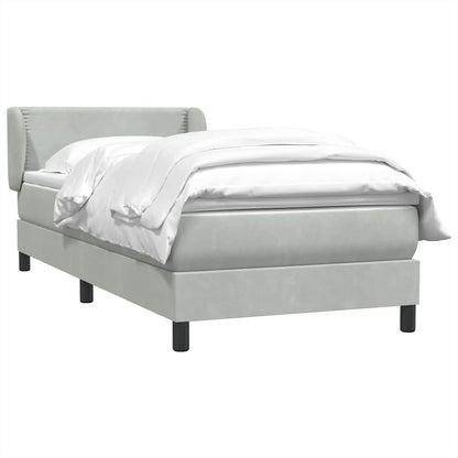 Boxspring met matras fluweel lichtgrijs 90x210 cm