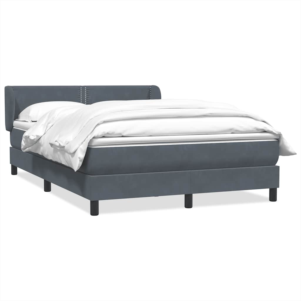 Boxspring met matras fluweel donkergrijs 160x210 cm