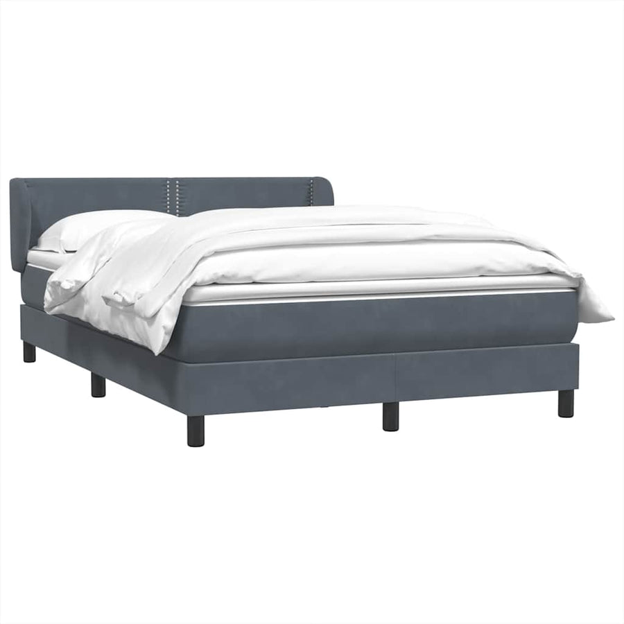 Boxspring met matras fluweel donkergrijs 160x210 cm