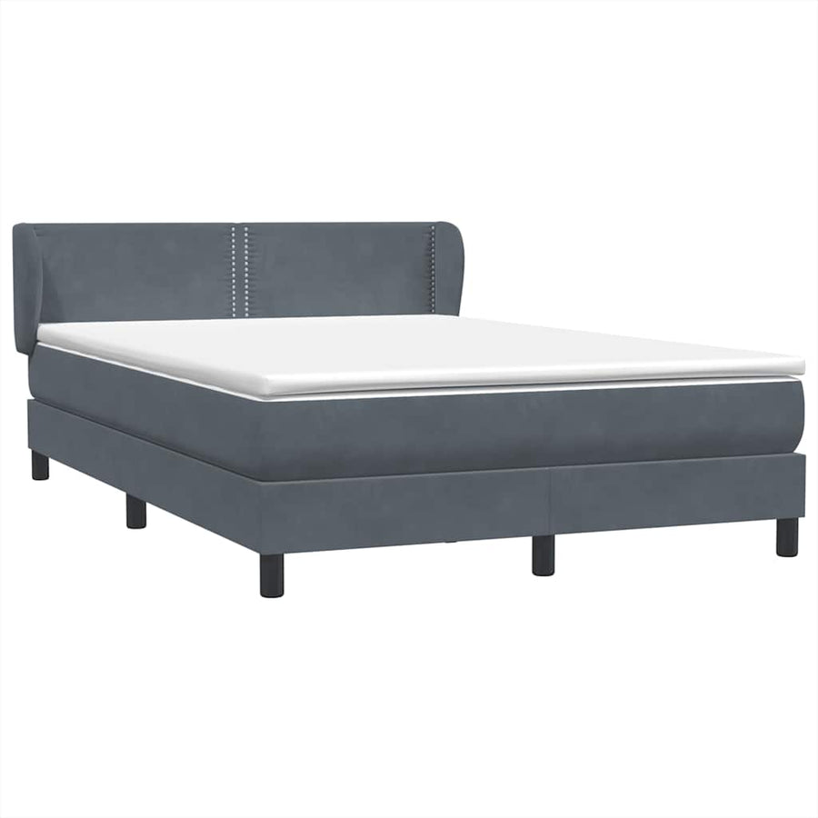 Boxspring met matras fluweel donkergrijs 160x210 cm