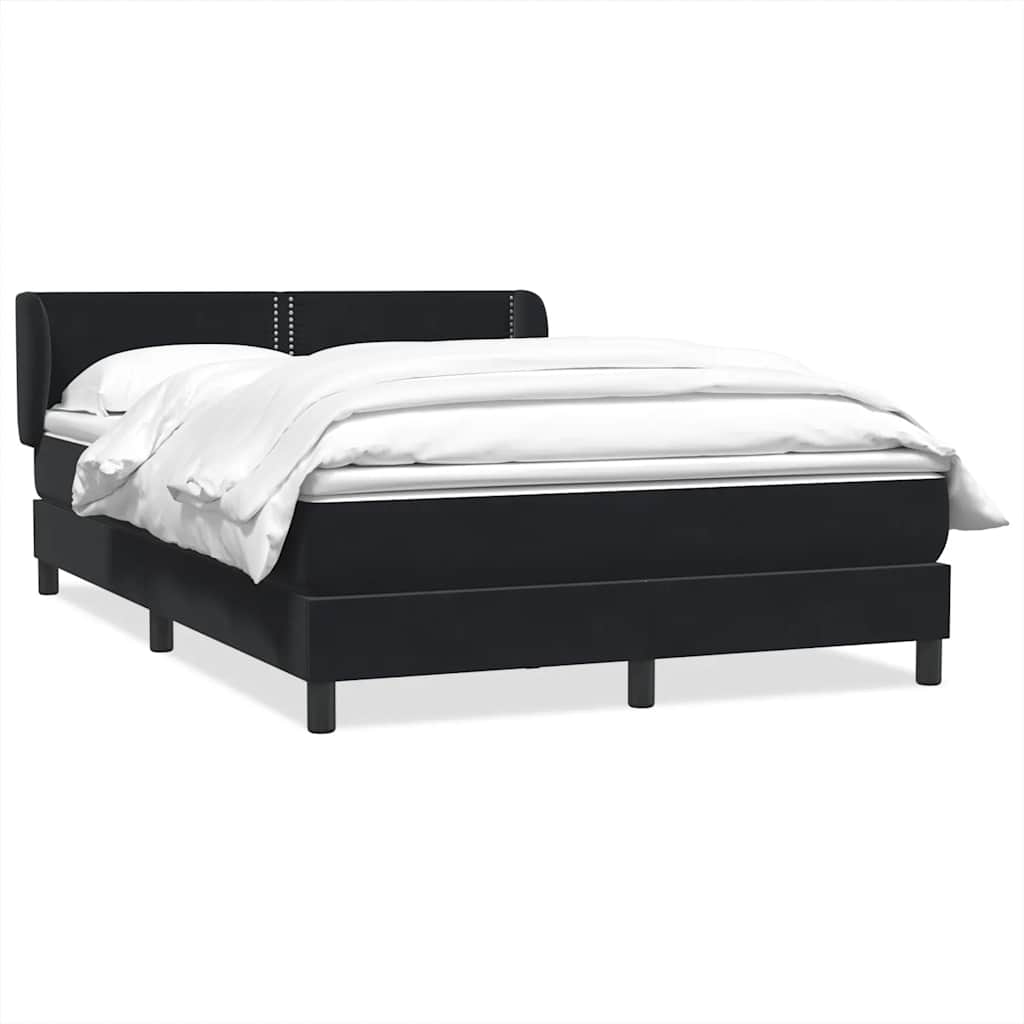 Boxspring met matras fluweel zwart 160x210 cm