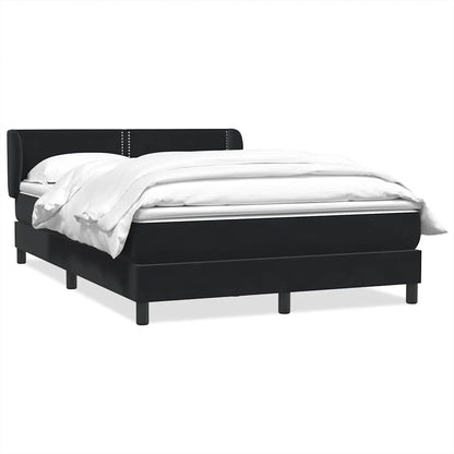 Boxspring met matras fluweel zwart 160x210 cm