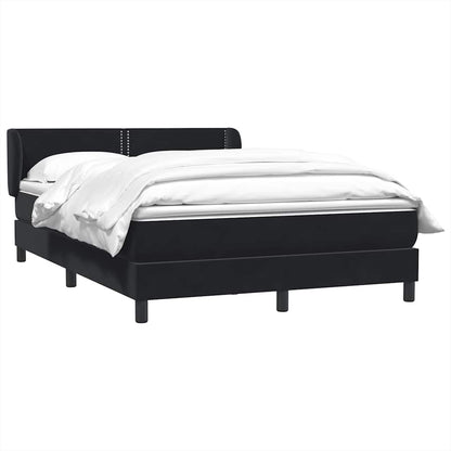 Boxspring met matras fluweel zwart 160x210 cm