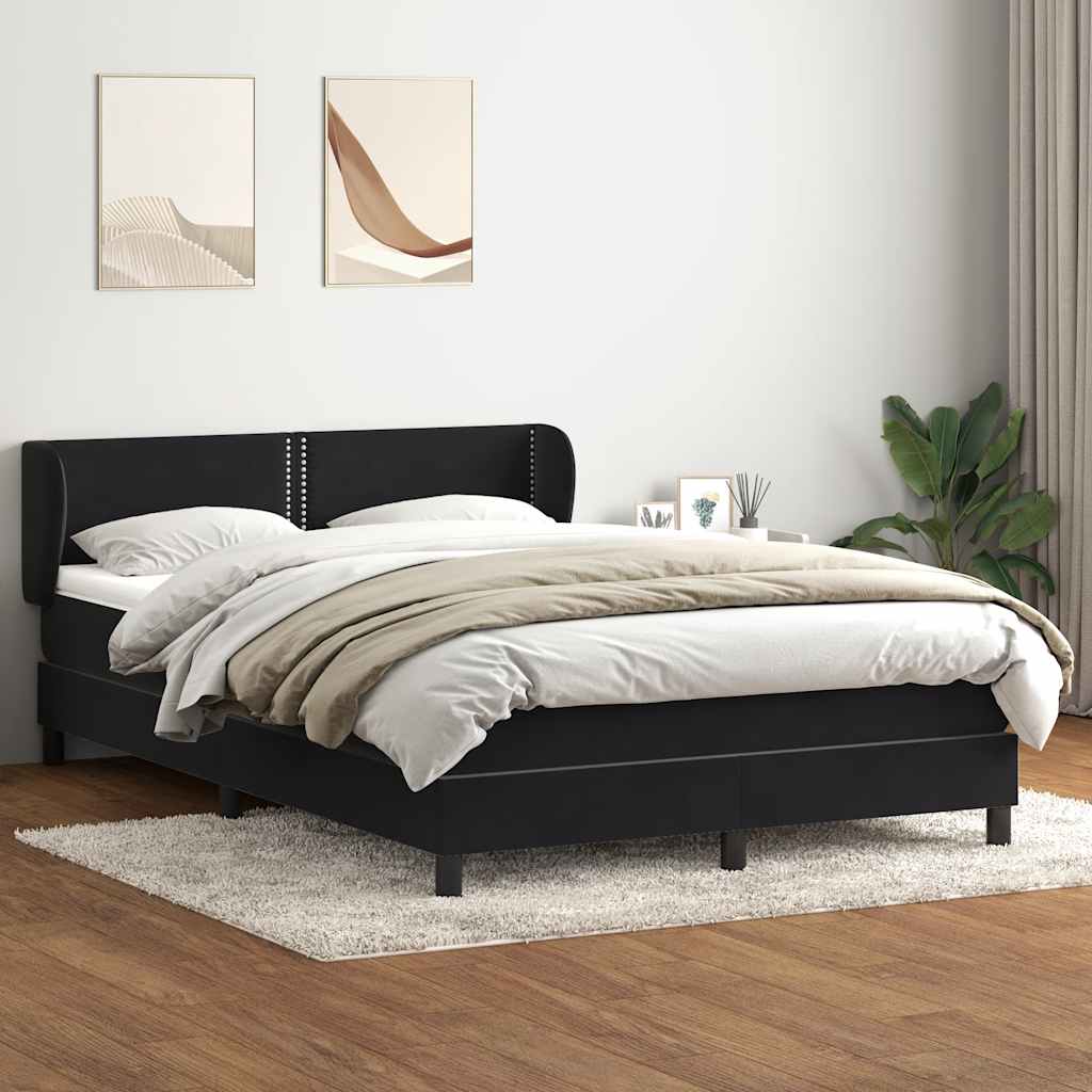 Boxspring met matras fluweel zwart 160x210 cm