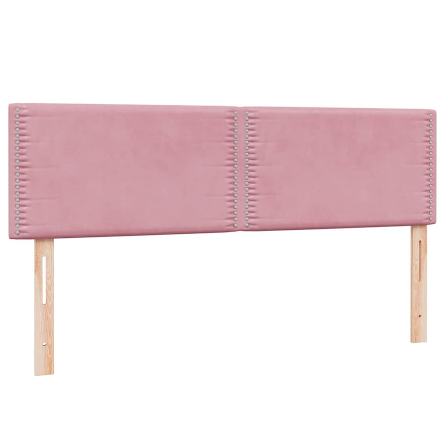 Boxspring met matras fluweel roze 160x210 cm
