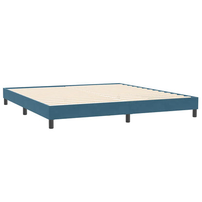 Boxspring met matrassen fluweel donkerblauw 180x210 cm