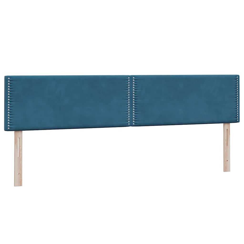 Boxspring met matrassen fluweel donkerblauw 180x210 cm