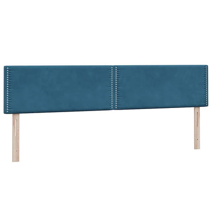 Boxspring met matrassen fluweel donkerblauw 180x210 cm