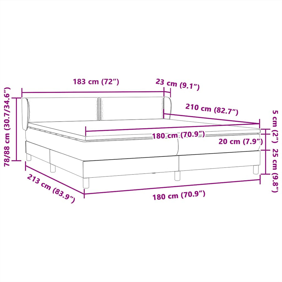 Boxspring met matrassen fluweel roze 180x210 cm