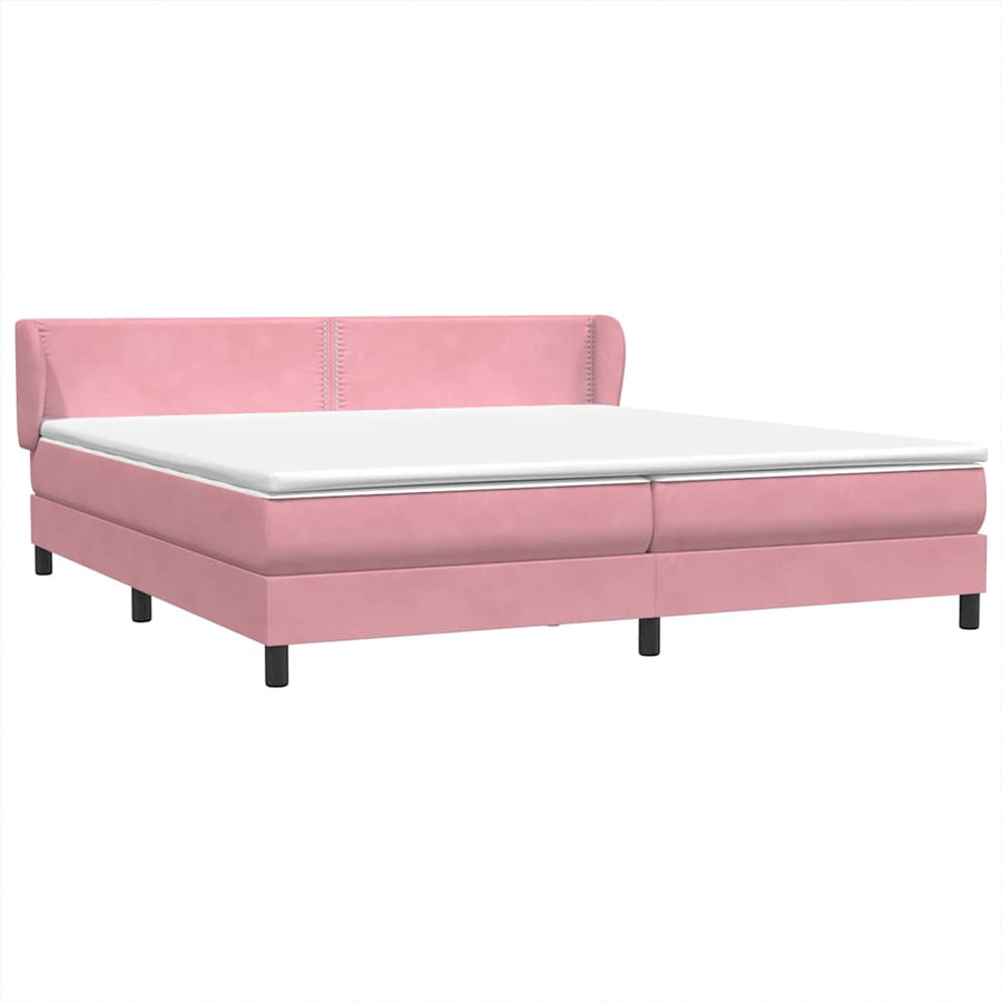 Boxspring met matrassen fluweel roze 180x210 cm