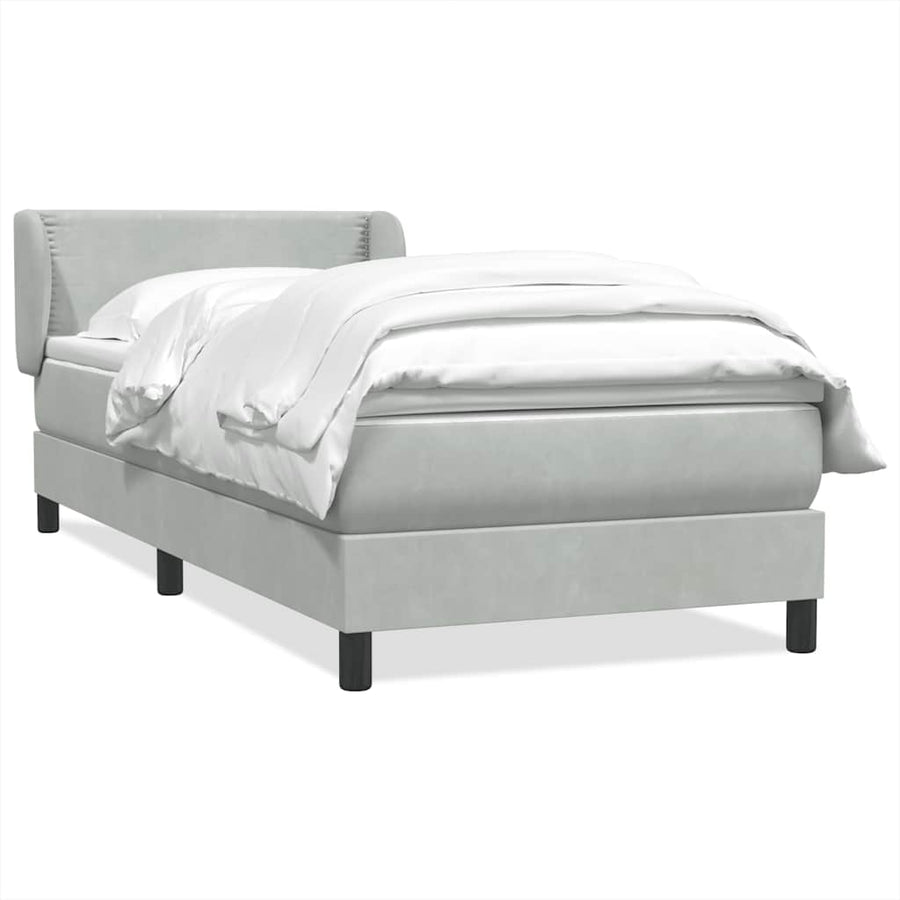 Boxspring met matras fluweel lichtgrijs 80x220 cm