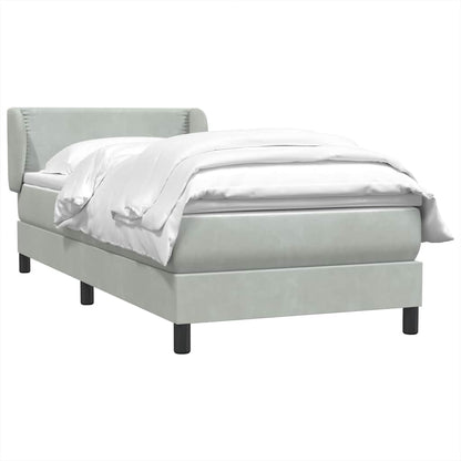 Boxspring met matras fluweel lichtgrijs 80x220 cm