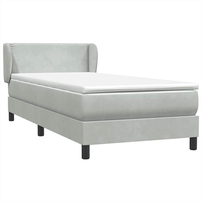 Boxspring met matras fluweel lichtgrijs 80x220 cm