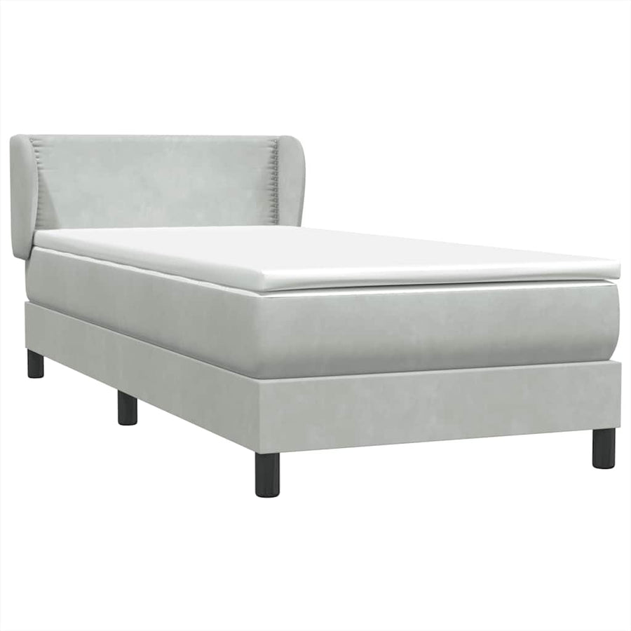 Boxspring met matras fluweel lichtgrijs 80x220 cm