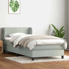 Boxspring met matras 80x220 cm lichtgrijs fluweel