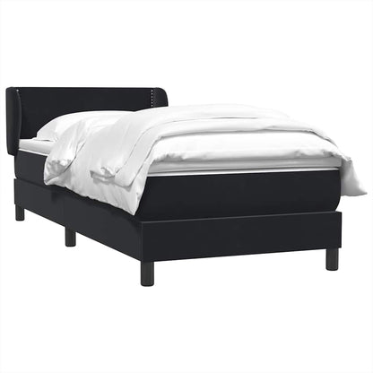 Boxspring met matras fluweel zwart 80x220 cm
