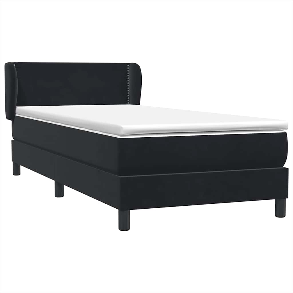 Boxspring met matras fluweel zwart 80x220 cm