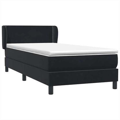 Boxspring met matras fluweel zwart 80x220 cm