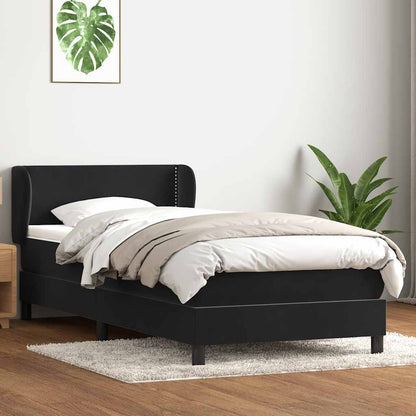 Boxspring met matras fluweel zwart 80x220 cm