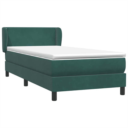 Boxspring met matras fluweel donkergroen 80x220 cm