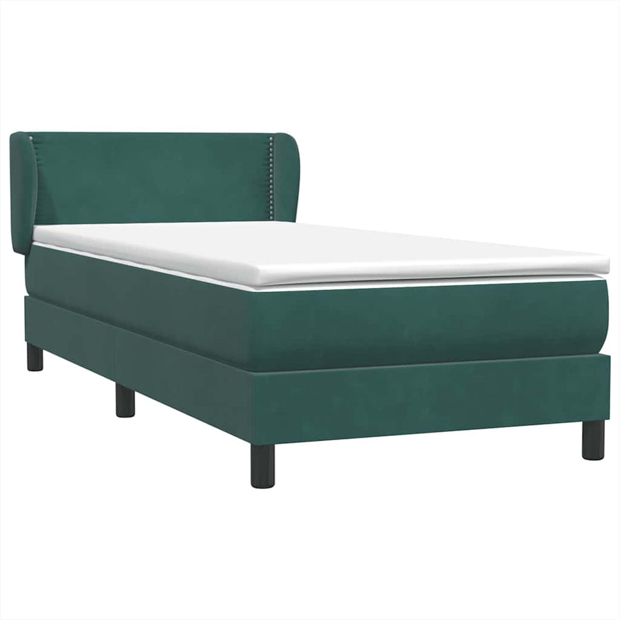 Boxspring met matras fluweel donkergroen 80x220 cm