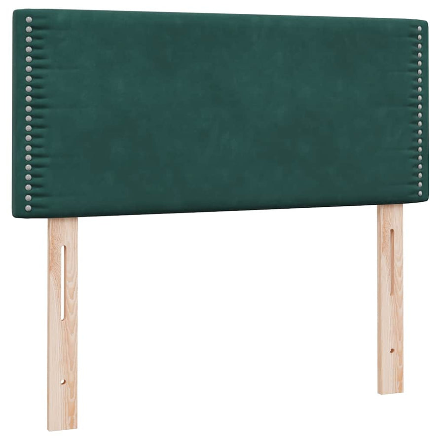 Boxspring met matras fluweel donkergroen 80x220 cm