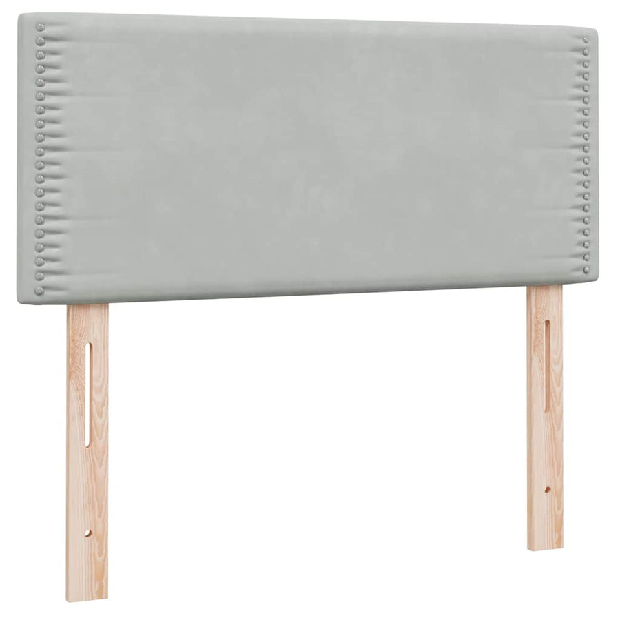 Boxspring met matras fluweel lichtgrijs 90x220 cm