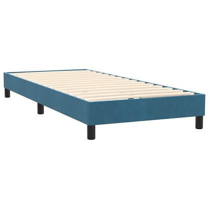Boxspring met matras fluweel donkerblauw 100x220 cm
