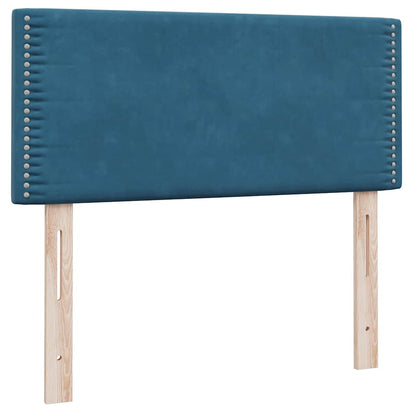 Boxspring met matras fluweel donkerblauw 100x220 cm
