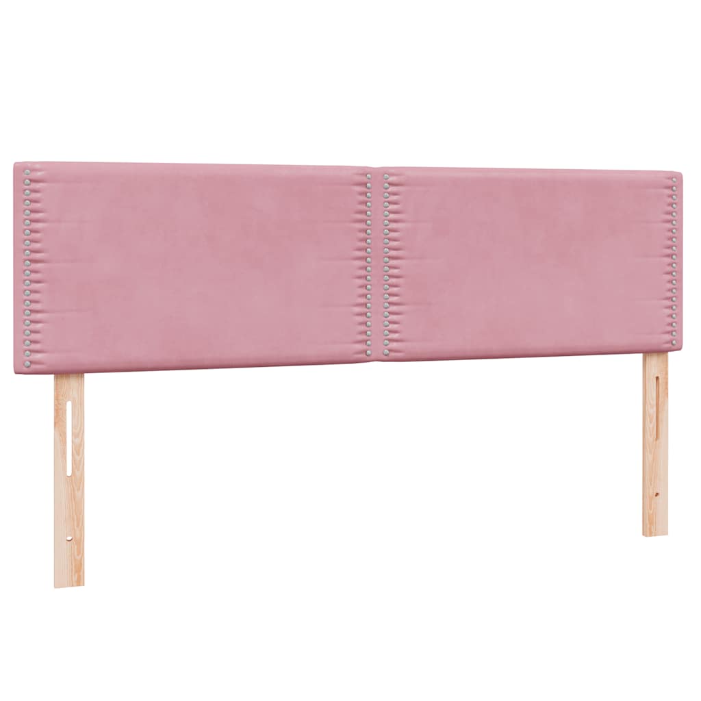 Boxspring met matras fluweel roze 160x220 cm