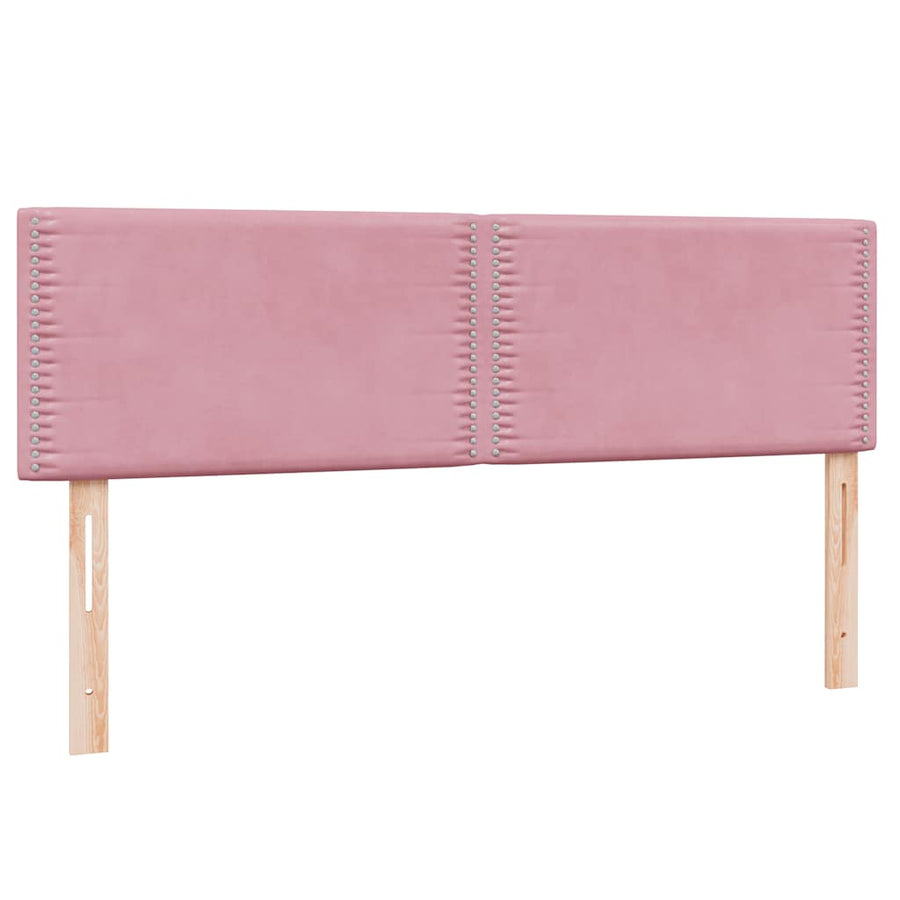 Boxspring met matras fluweel roze 160x220 cm