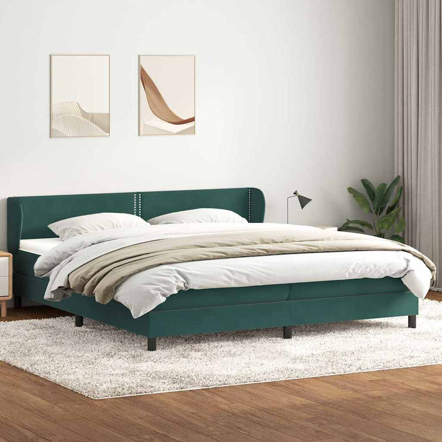 Boxspringbed met matrassen 180x220 cm fluweel donkergroen