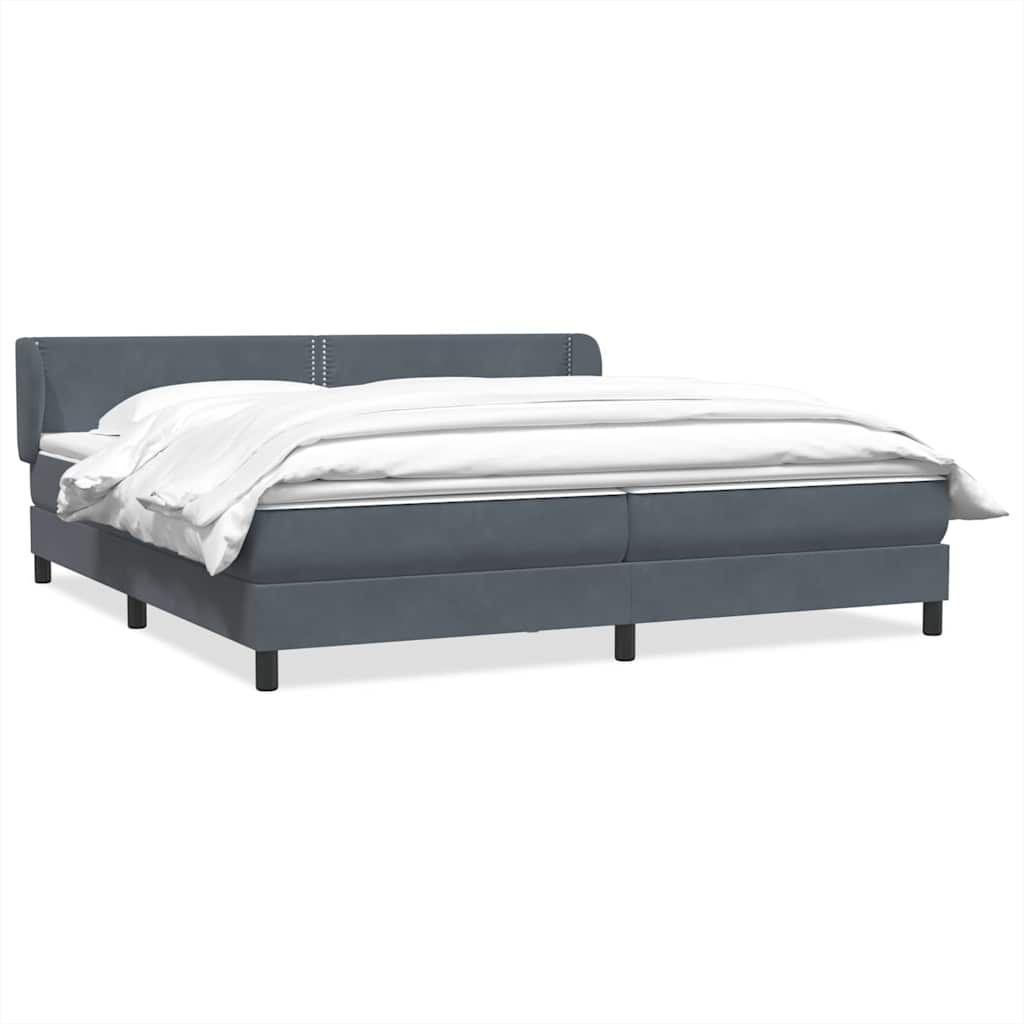 Bed boxspring met matrassen 200x220 cm fluweel donkergrijs