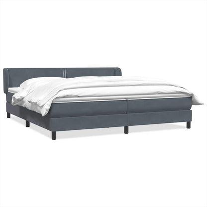Bed boxspring met matrassen 200x220 cm fluweel donkergrijs