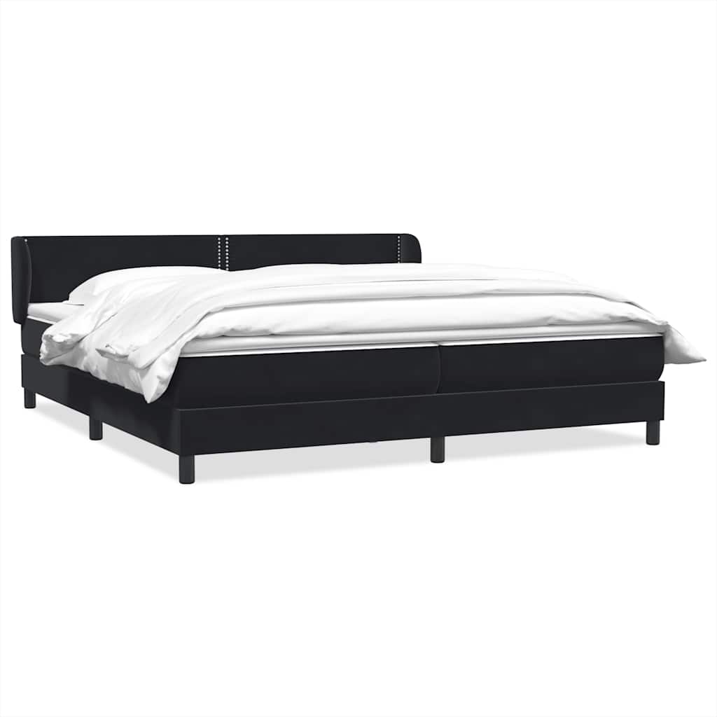 Boxspringbed met matrassen 200x220 cm fluweel zwart
