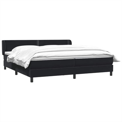Boxspringbed met matrassen 200x220 cm fluweel zwart