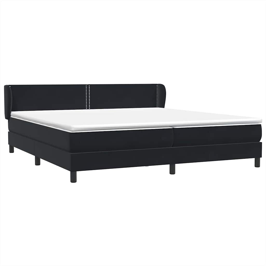 Boxspringbed met matrassen 200x220 cm fluweel zwart