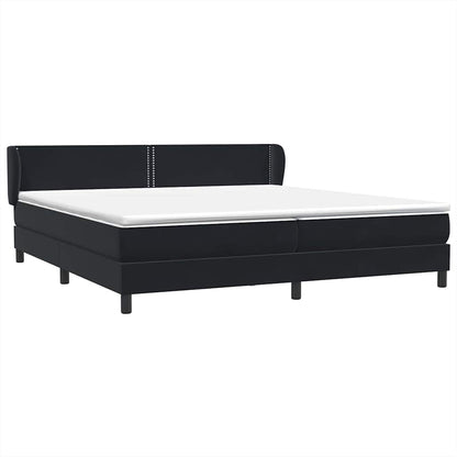Boxspringbed met matrassen 200x220 cm fluweel zwart