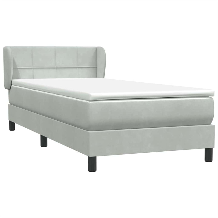 Boxspring met matras fluweel lichtgrijs 80x210 cm