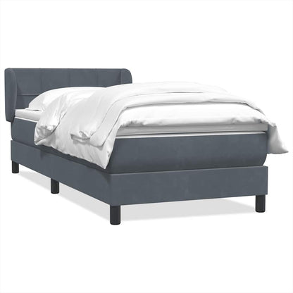 Boxspring met matras fluweel donkergrijs 80x210 cm