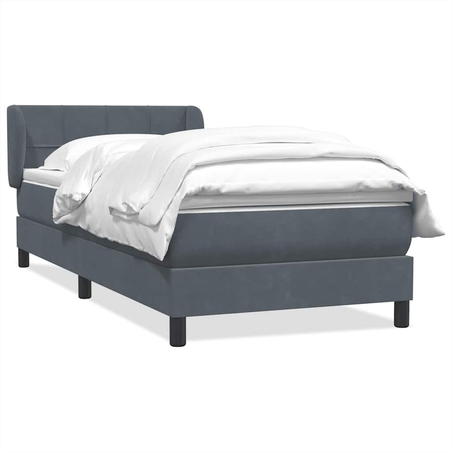 Boxspring met matras fluweel donkergrijs 80x210 cm
