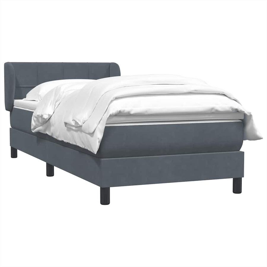Boxspring met matras fluweel donkergrijs 80x210 cm