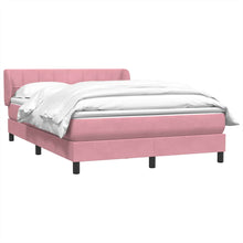 Boxspring met matras fluweel roze 140x210 cm