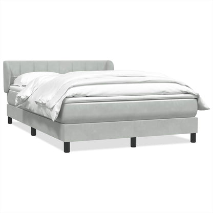 Boxspring met matras fluweel lichtgrijs 160x210 cm