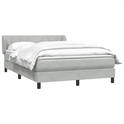 Boxspring met matras fluweel lichtgrijs 160x210 cm