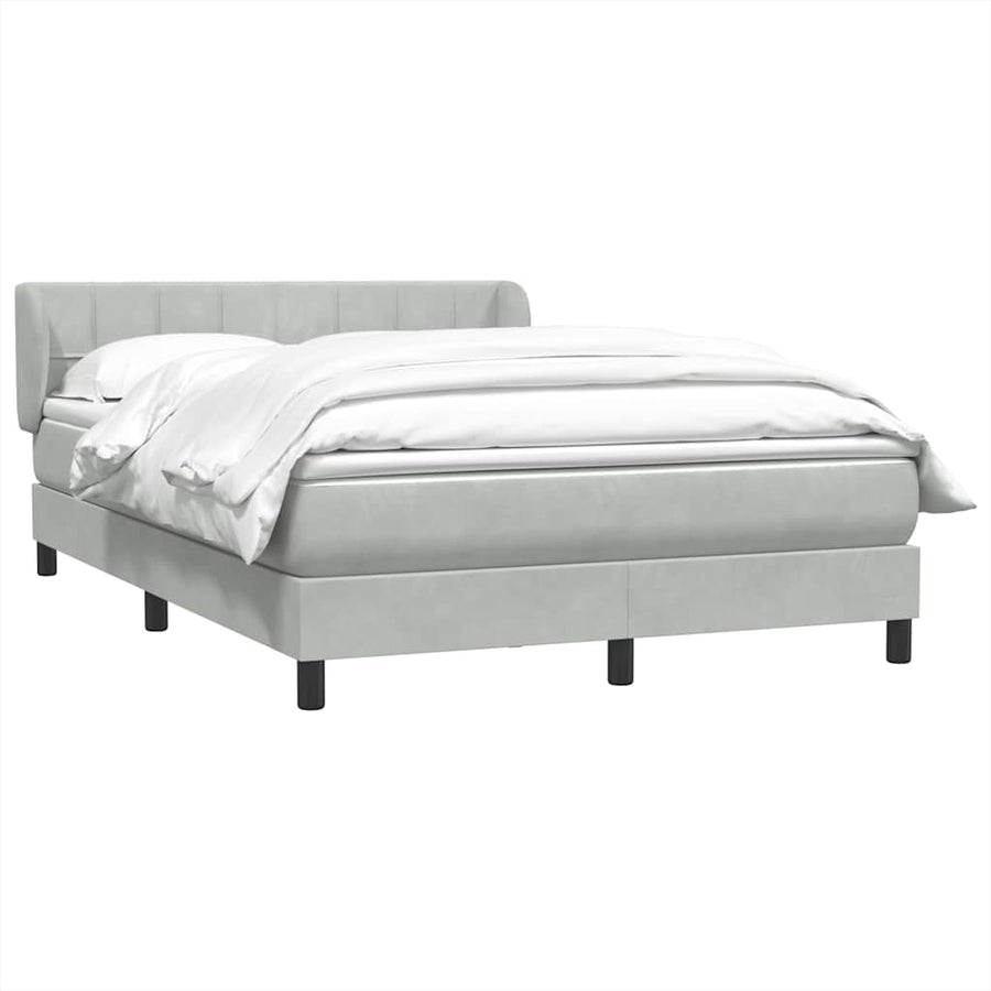 Boxspring met matras fluweel lichtgrijs 160x210 cm