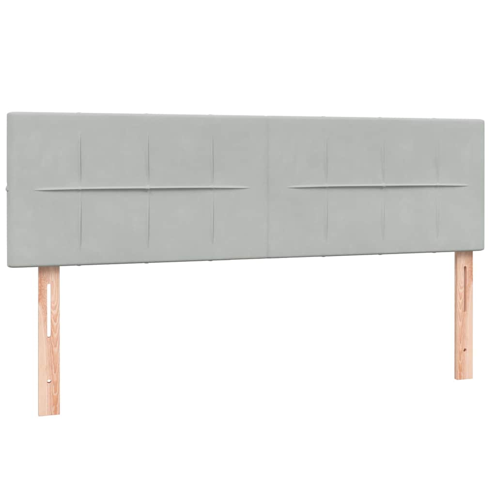Boxspring met matras fluweel lichtgrijs 160x210 cm