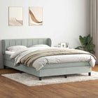 Boxspring met matras 160x210 cm lichtgrijs fluweel